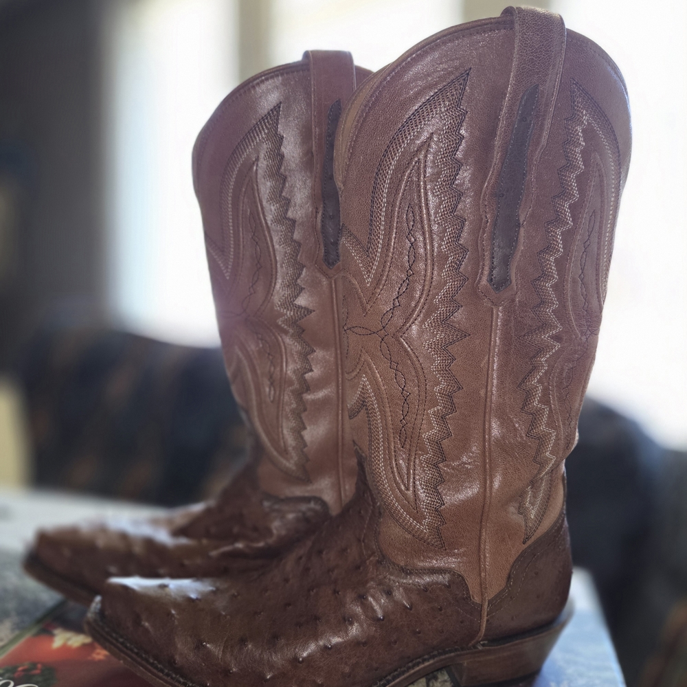 El Dorado Women's Camille Exotic Ostrich Tall Western Boots - Snip